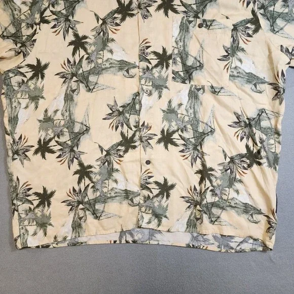 Natural Issue Mens Shirt Beige Floral Hawaiin XL Short Sleeve Button Up - Picture 6 of 16